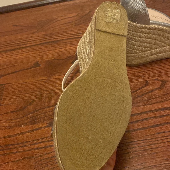 Stuart Weitzman Floria Platform Espadrille Wedge Sandal Silver size 39 (8.5) - Picture 6 of 12